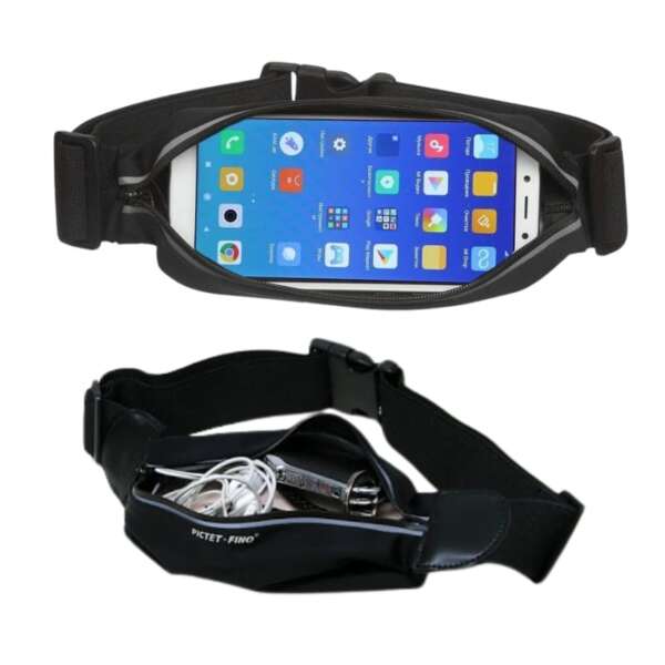 Waterproof waist bag with transparent window for mobile phone